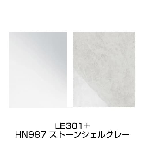 Lパネル（鏡面）アクセント[HN491/テオブロストーン]+Lパネル（マット）[LE301/ホワイト]